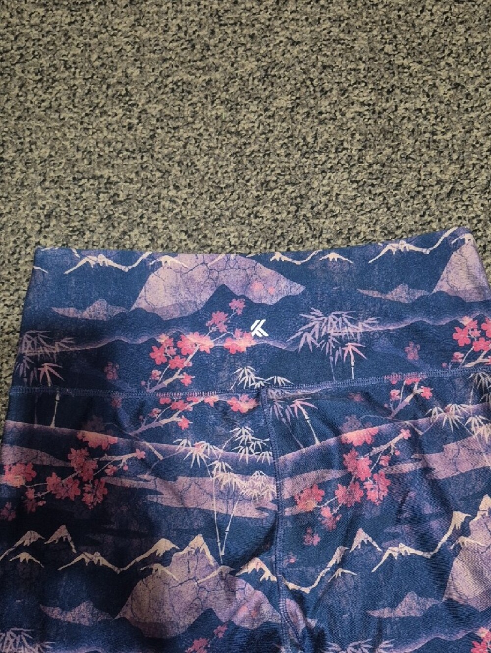 Kyodan Navy and Purple Floral Mountain Print Women's Leggings - Picture 5 of 5